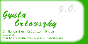 gyula orlovszky business card